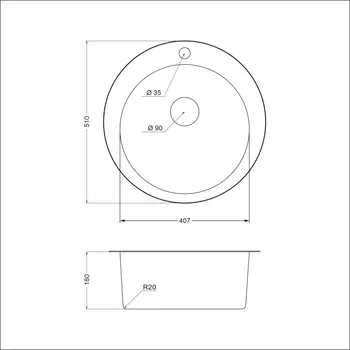 Мойка из нержавеющей стали EMAR 510С глянец