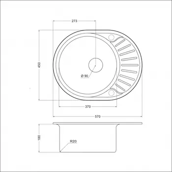Мойка из нержавеющей стали EMAR 5745 глянец