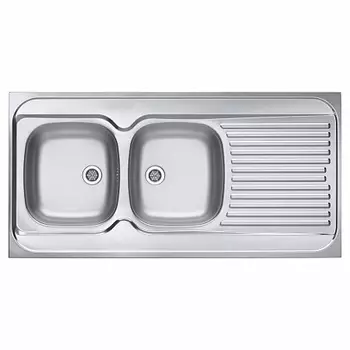 Мойка кухонная Alveus Classic 100 NAT 1200х600х160 левая, нержавеющая сталь, с сифоном