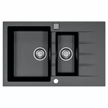 Мойка кухонная Alveus Granital Cadit 70 Carbon-G91 790х500х200 с сифоном, черная
