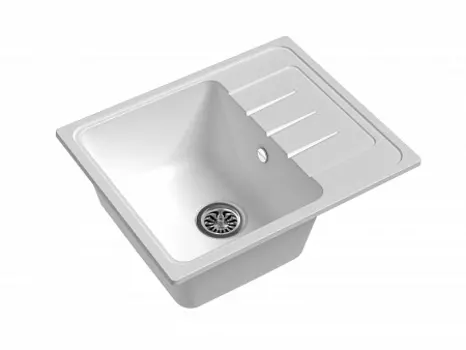 Мойка кухонная EWIGSTEIN Elegant 45F 1-чаша + крыло 580*480мм иней