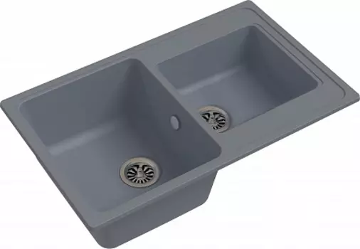 Мойка кухонная EWIGSTEIN Elegant 80D 2-чаш 780*480 серый металлик