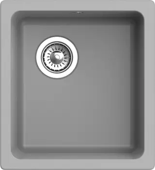 Мойка кухонная EWIGSTEIN EW-3540 подстольный монтаж 1-чаша 420*460 серый металлик