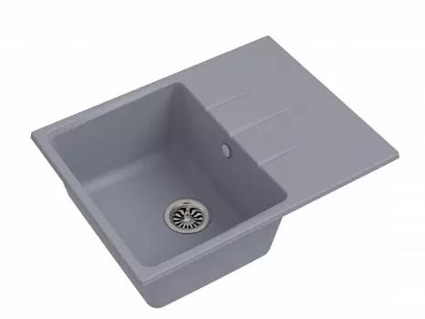 Мойка кухонная EWIGSTEIN Gerd 45F 1-чаша + крыло 650*500мм серый металлик