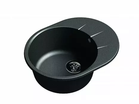 Мойка кухонная EWIGSTEIN Rund 45F 1-чаша+ крыло 580*450мм черный