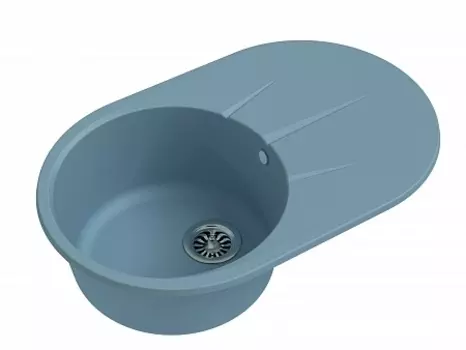 Мойка кухонная EWIGSTEIN Rund 50F 1-чаша+ крыло 750*480мм серый металлик