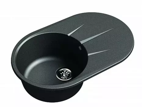 Мойка кухонная EWIGSTEIN Rund 50F 1-чаша+ крыло 750*480мм черный