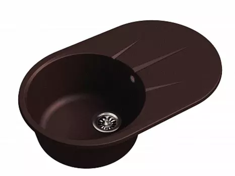 Мойка кухонная EWIGSTEIN Rund 50F 1-чаша+ крыло 750*480мм шоколад