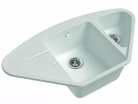 Мойка кухонная EWIGSTEIN Wink 80KF угловая 1,5-чаши + крыло 960*520мм иней