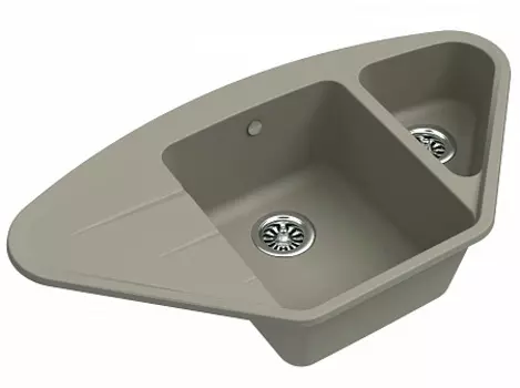 Мойка кухонная EWIGSTEIN Wink 80KF угловая 1,5-чаши + крыло 960*520мм темно-бежевый
