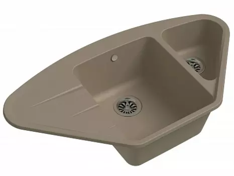 Мойка кухонная EWIGSTEIN Wink 80KF угловая 1,5-чаши + крыло 960*520мм топаз