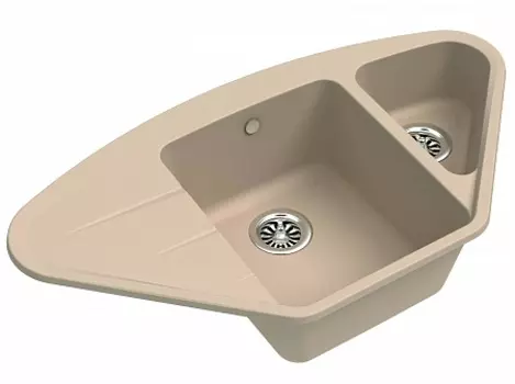 Мойка кухонная EWIGSTEIN Wink 80KF угловая 1,5-чаши + крыло 960*520мм крем