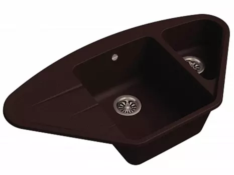 Мойка кухонная EWIGSTEIN Wink 80KF угловая 1,5-чаши + крыло 960*520мм шоколад