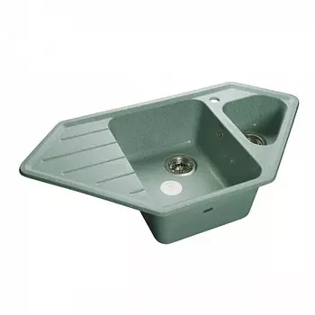 Мойка кухонная GranFest CORNER GF-C-950E угловая 930*485мм салатовый, мрамор
