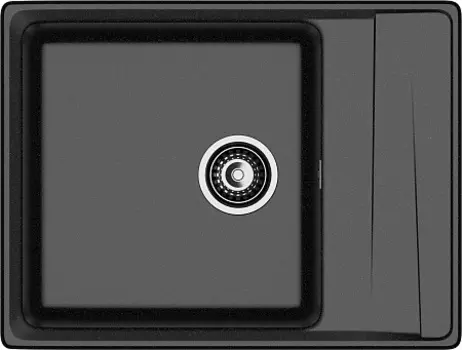 Мойка кухонная GranFest LEVEL GF-LV-660L чаш+кр 660*500мм черный, мрамор
