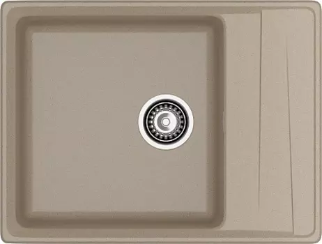 Мойка кухонная GranFest LEVEL GF-LV-660L чаш+кр 660*500мм песочный, мрамор