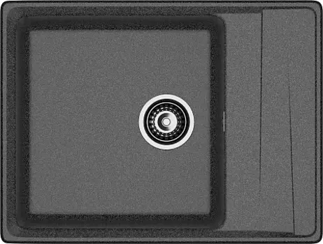 Мойка кухонная GranFest LEVEL GF-LV-660L чаш+кр 660*500мм графит, мрамор