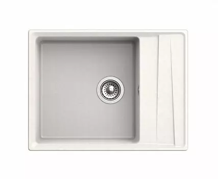 Мойка кухонная GranFest LEVEL GF-LV-660L чаш+кр 660*500мм белый, мрамор