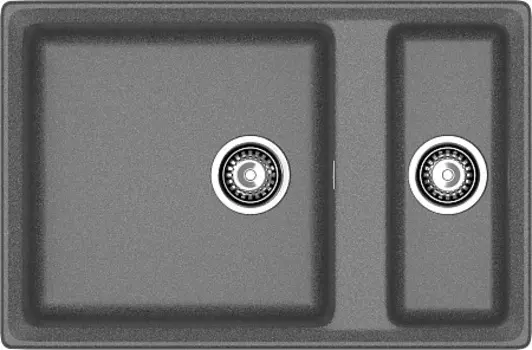 Мойка кухонная GranFest LEVEL GF-LV-760K 1.5-чаши 760*500мм графит, мрамор