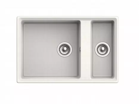 Мойка кухонная GranFest LEVEL GF-LV-760K 1.5-чаши 760*500мм белый, мрамор
