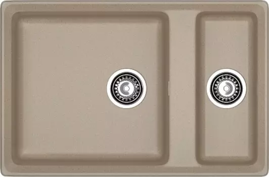Мойка кухонная GranFest LEVEL GF-LV-760K 1.5-чаши 760*500мм песочный, мрамор