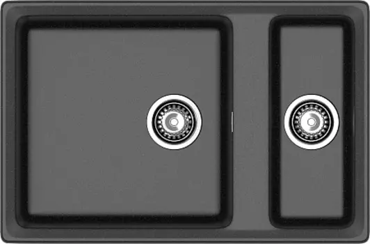 Мойка кухонная GranFest LEVEL GF-LV-760K 1.5-чаши 760*500мм черный, мрамор