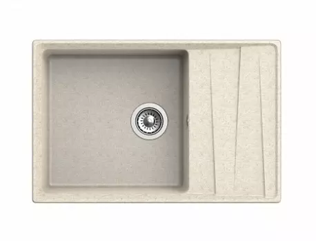 Мойка кухонная GranFest LEVEL GF-LV-760L чаш+кр 760*500мм бежевый, мрамор