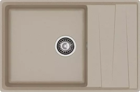 Мойка кухонная GranFest LEVEL GF-LV-760L чаш+кр 760*500мм песочный, мрамор