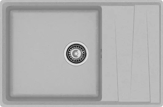 Мойка кухонная GranFest LEVEL GF-LV-760L чаш+кр 760*500мм серый, мрамор