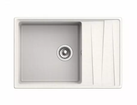 Мойка кухонная GranFest LEVEL GF-LV-760L чаш+кр 760*500мм белый, мрамор