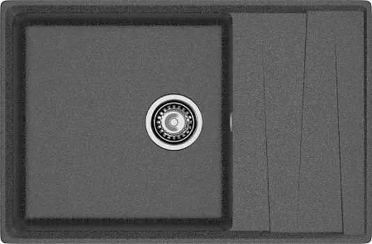 Мойка кухонная GranFest LEVEL GF-LV-760L чаш+кр 760*500мм графит, мрамор