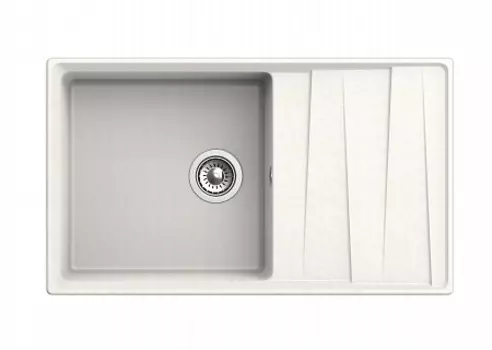 Мойка кухонная GranFest LEVEL GF-LV-860L чаш+кр 860*500мм белый, мрамор