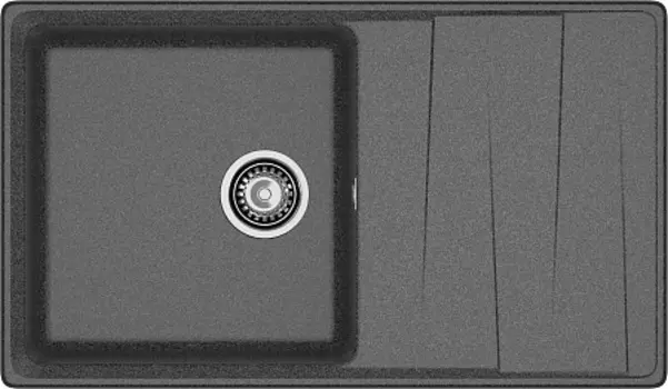 Мойка кухонная GranFest LEVEL GF-LV-860L чаш+кр 860*500мм графит, мрамор