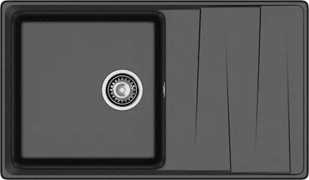 Мойка кухонная GranFest LEVEL GF-LV-860L чаш+кр 860*500мм черный, мрамор