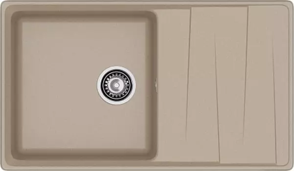 Мойка кухонная GranFest LEVEL GF-LV-860L чаш+кр 860*500мм песочный, мрамор