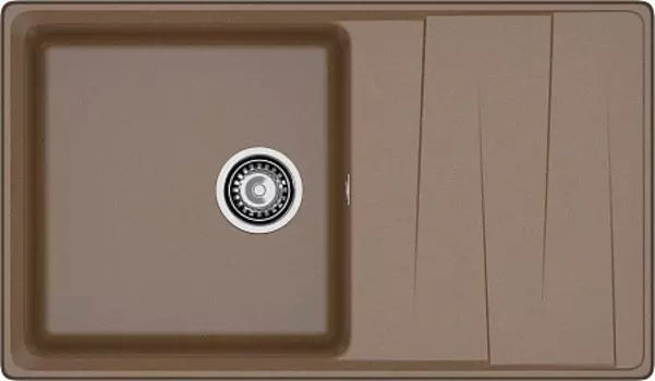 Мойка кухонная GranFest LEVEL GF-LV-860L чаш+кр 860*500мм терракот, мрамор