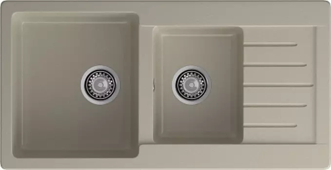 Мойка кухонная GranFest PRACTIK GF-P-980KL 2 чаши с крылом 980*510 мм топаз, мрамор
