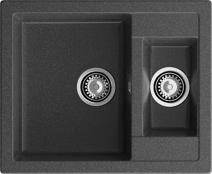 Мойка кухонная GranFest QUADRO GF-Q-610K 1.5-чаши. 610*500мм графит, мрамор