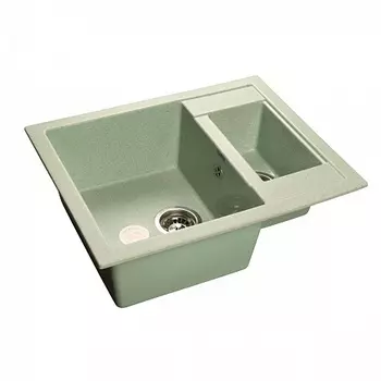 Мойка кухонная GranFest QUADRO GF-Q-610K 1.5-чаши. 610*500мм салатовый, мрамор