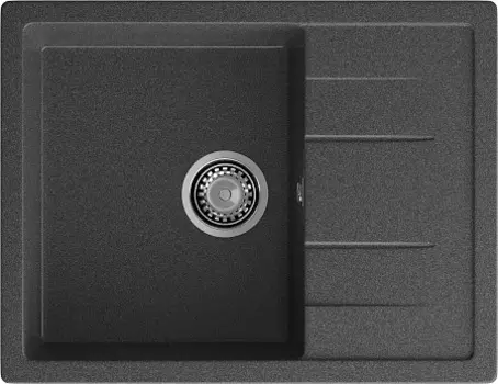 Мойка кухонная GranFest QUADRO GF-Q-650L чаша с крылом 650*500мм графит, мрамор