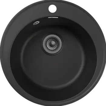 Мойка кухонная GranFest QUARZ GF-Z08 чаша D=480мм (черный)