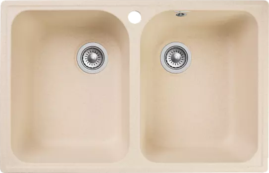 Мойка кухонная GranFest QUARZ GF-Z15 2 чаши 740*480 (бежевый)