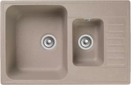 Мойка кухонная GranFest QUARZ GF-Z21K 1.5-чаш+кр. 740*480 (песок)