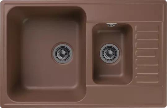 Мойка кухонная GranFest QUARZ GF-Z21K 1.5-чаш+кр. 740*480 (терракот)