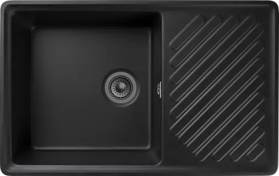 Мойка кухонная GranFest QUARZ GF-ZL-52 чаша+кр 760*480 (черный)