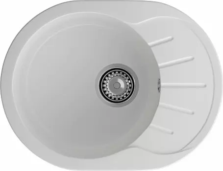 Мойка кухонная GranFest RONDO GF-R-580L чаша с крылом 579*445мм иней, мрамор