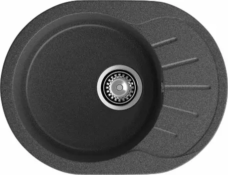 Мойка кухонная GranFest RONDO GF-R-580L чаша с крылом 579*445мм графит, мрамор