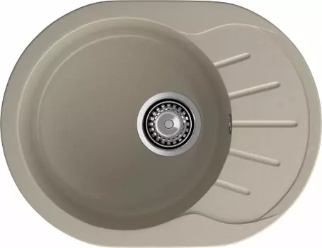 Мойка кухонная GranFest RONDO GF-R-580L чаша с крылом 579*445мм топаз, мрамор