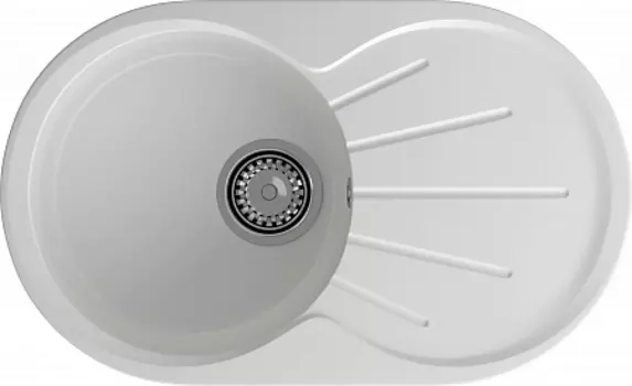 Мойка кухонная GranFest RONDO GF-R-750L чаша с крылом 750*460мм иней, мрамор