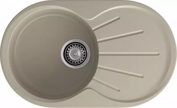 Мойка кухонная GranFest RONDO GF-R-750L чаша с крылом 750*460мм топаз, мрамор